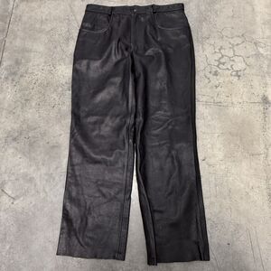 Xelements Advanced Motorcycle Black Leather Pants Mens Size 40x33 Thick Heavy